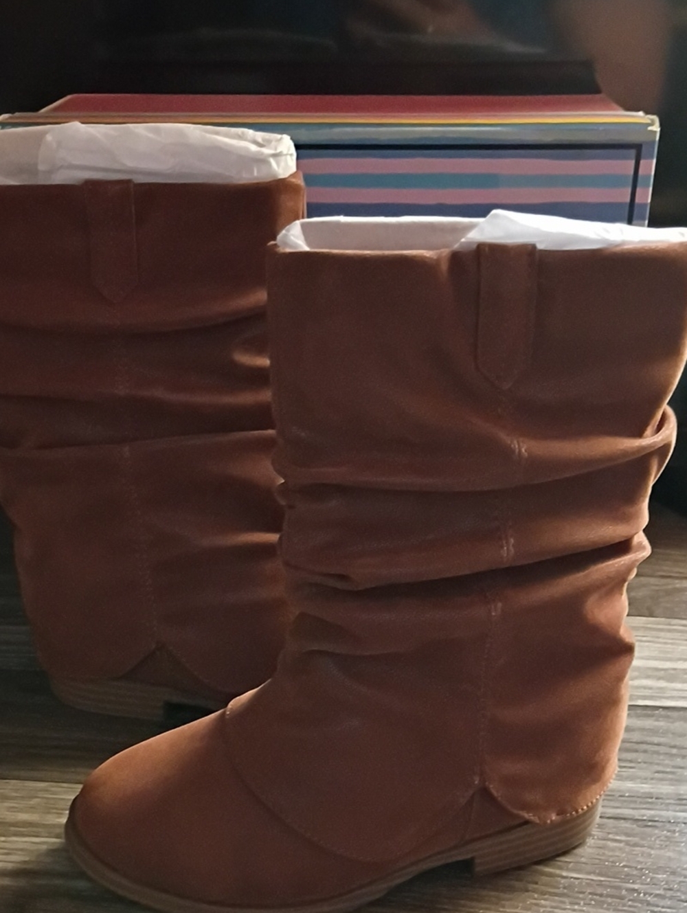 Classic Slouchy Ankle Booties in Cognac Brown